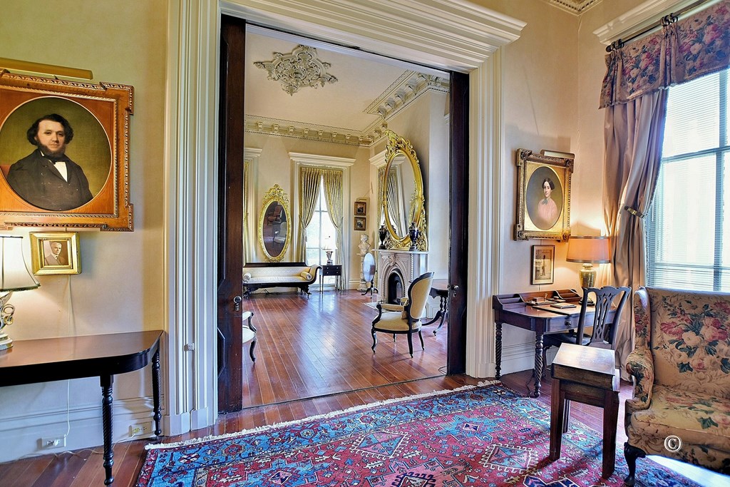 View into drawing room from music room